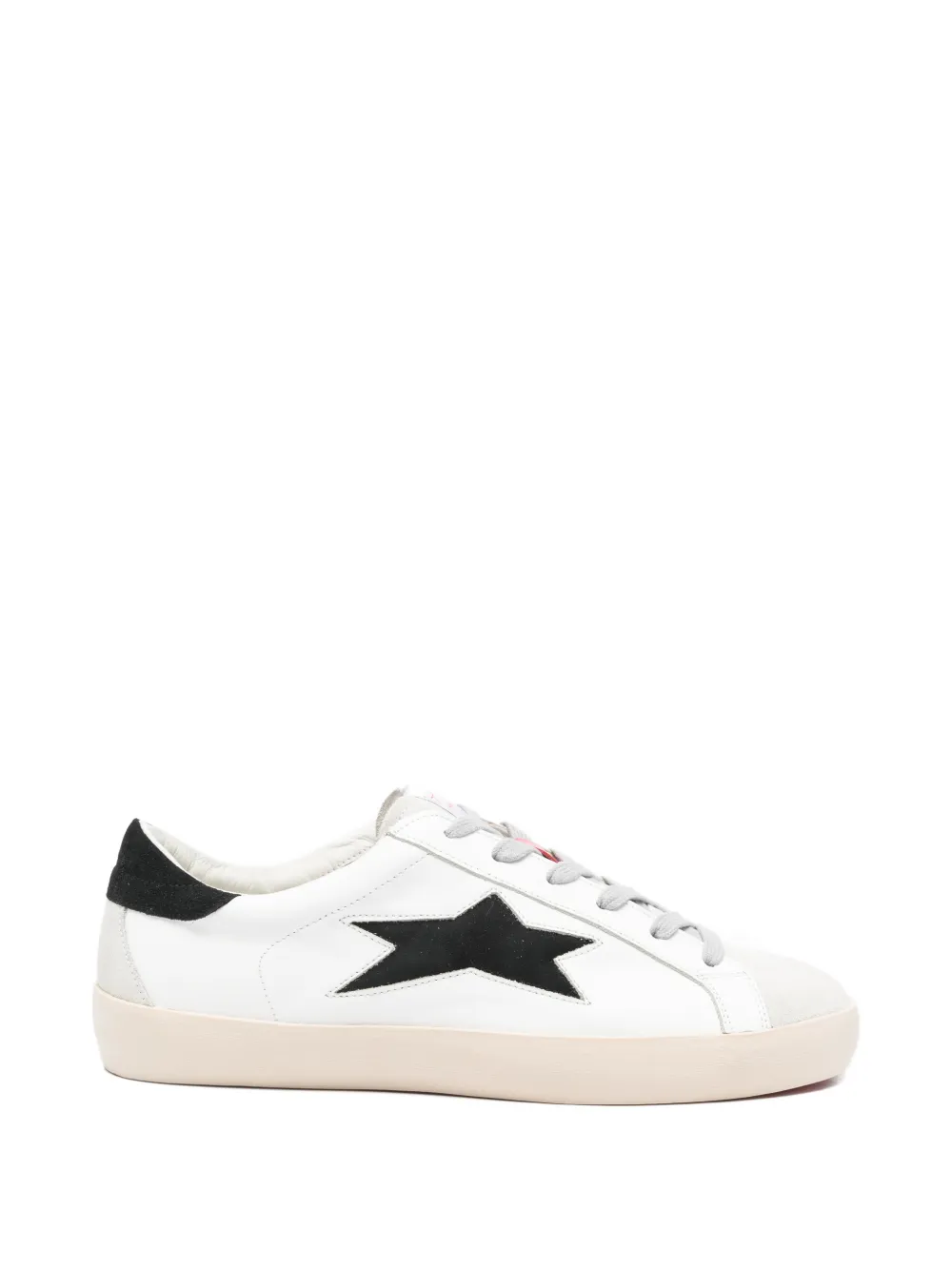 Ishikawa Leren sneakers met star-applicatie Wit