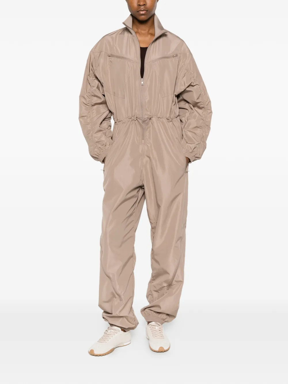Zip-Fastening Drawstring Jumpsuit