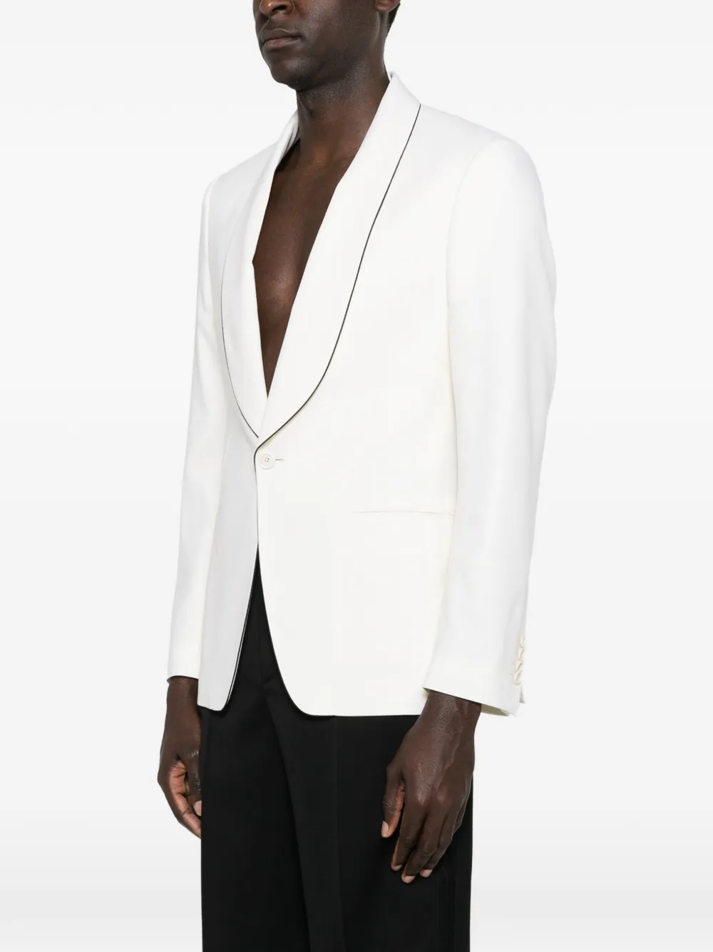Lardini Blazer met gestreepte kraag Beige