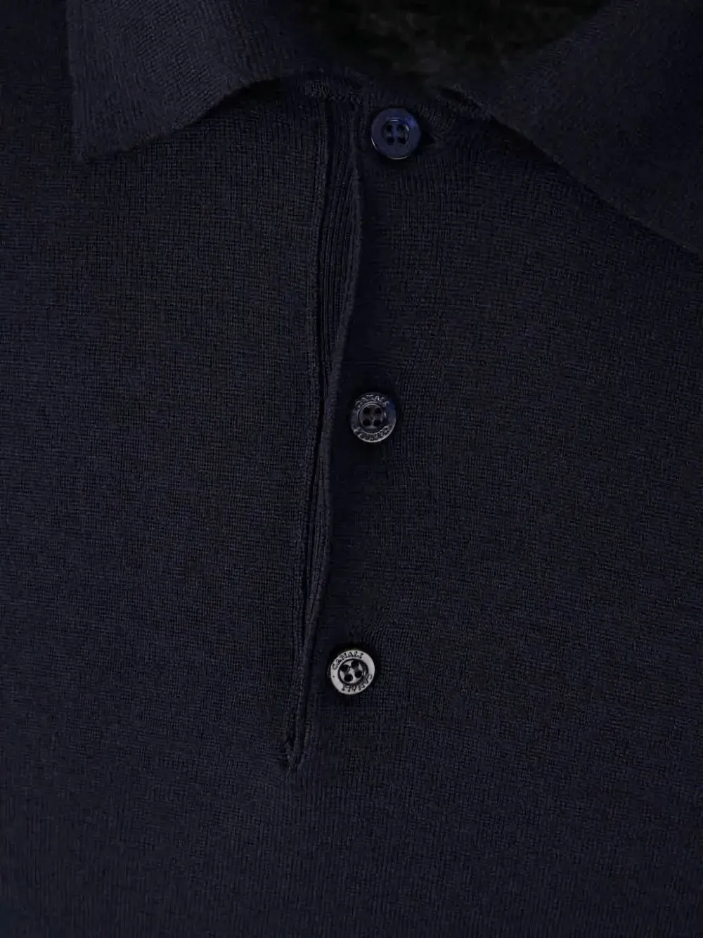 Canali Poloshirt met lange mouwen Blauw