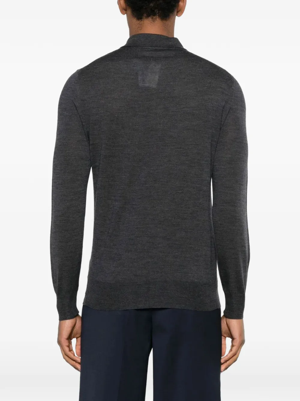 Canali Wollen poloshirt met knopen Grijs