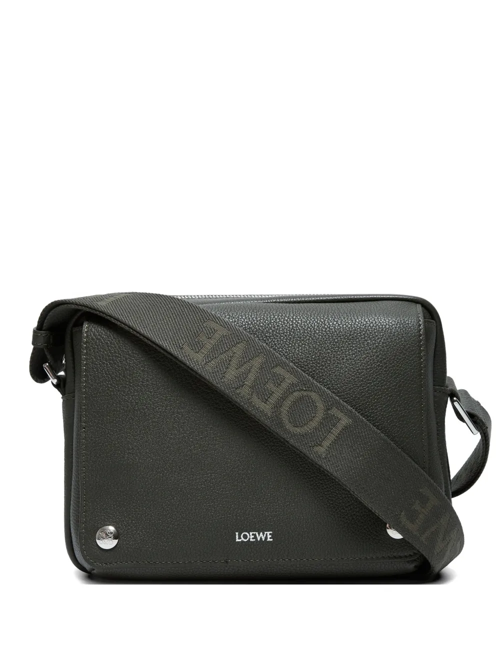 LOEWE medium Pebble logo-strap messenger bag - Grün
