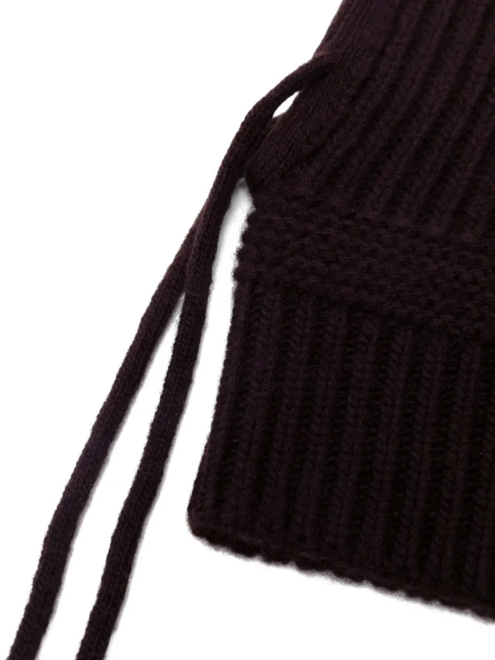  Miu Miu Tie-detail Beanie Hat - Brown 