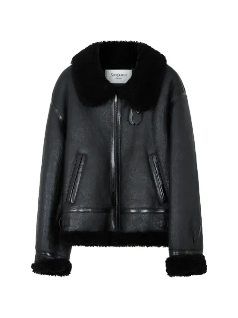 Saint Laurent shearling-trim jacket