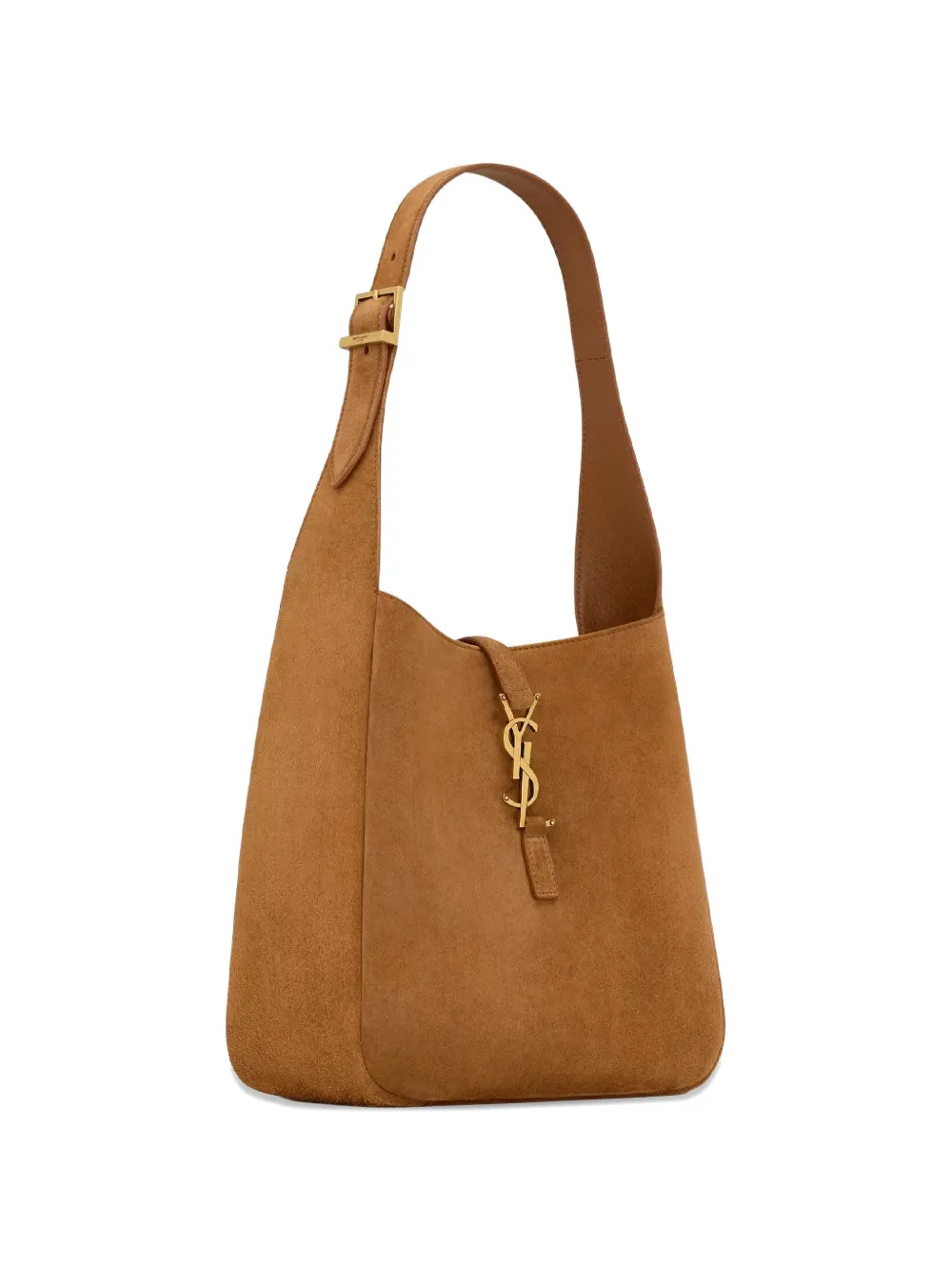 Saint Laurent Leren schoudertas met logo Bruin