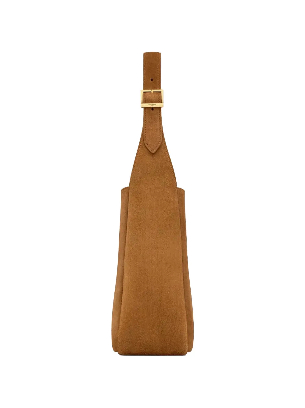 Saint Laurent Leren schoudertas met logo Bruin