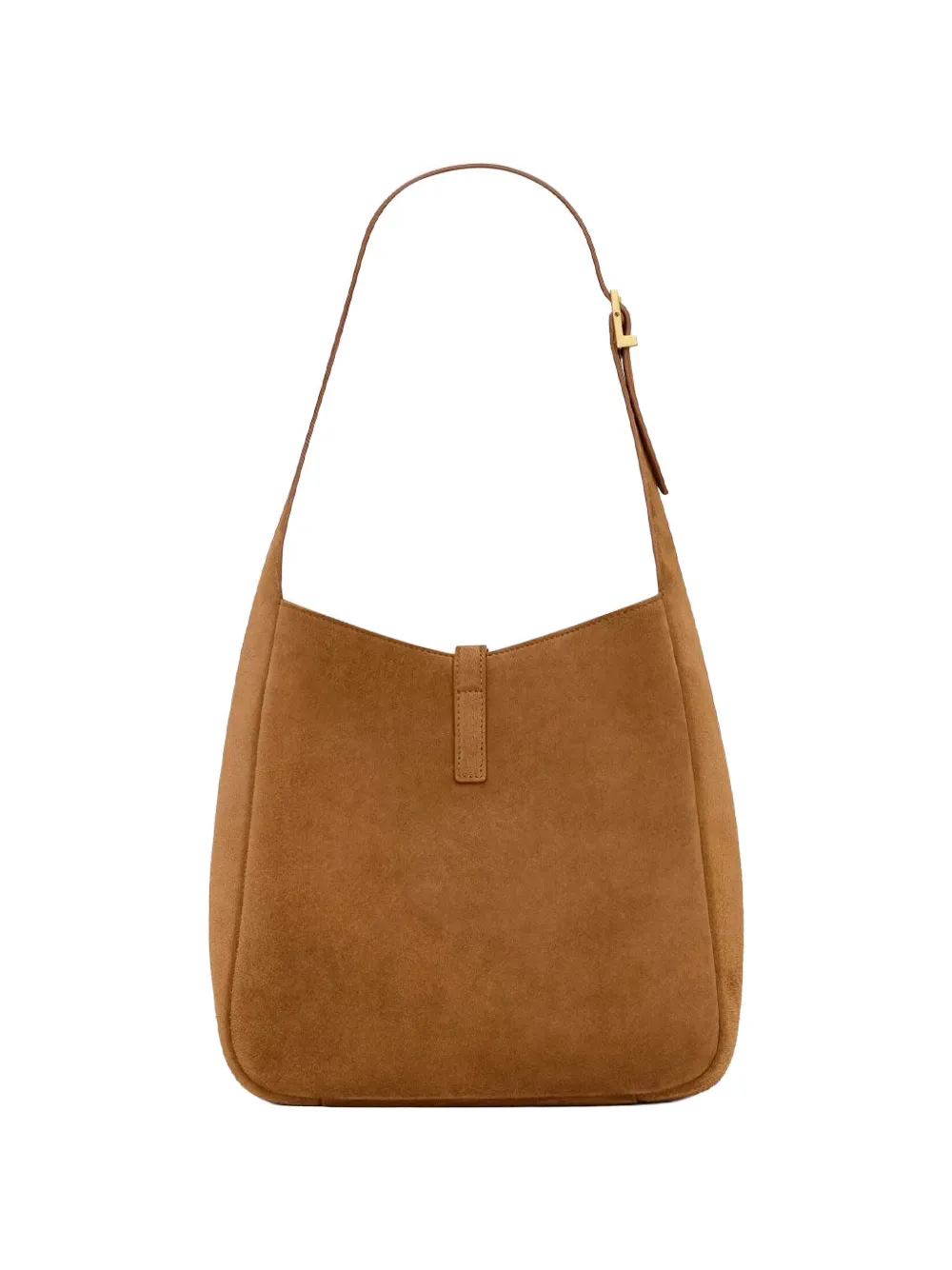 Saint Laurent Leren schoudertas met logo Bruin