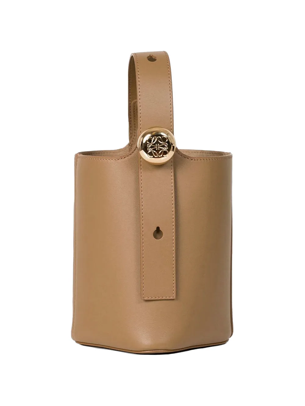 LOEWE mini Pebble leather bucket bag - Marrone