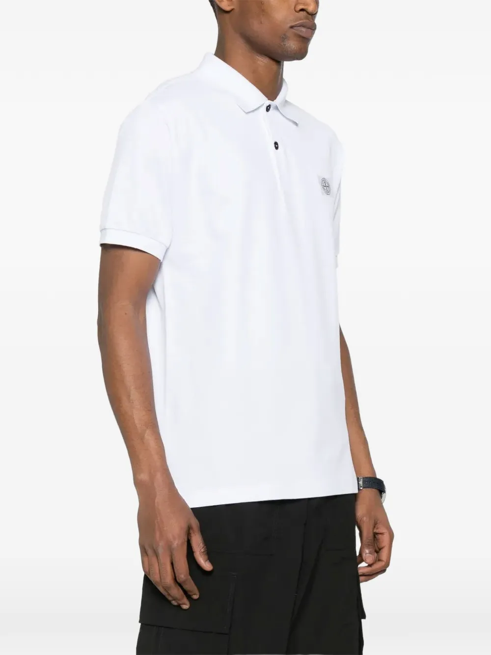 Stone Island Poloshirt met logopatch Wit