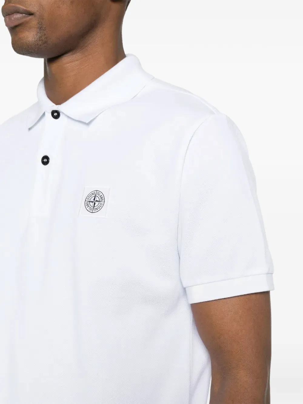 Stone Island Poloshirt met logopatch Wit