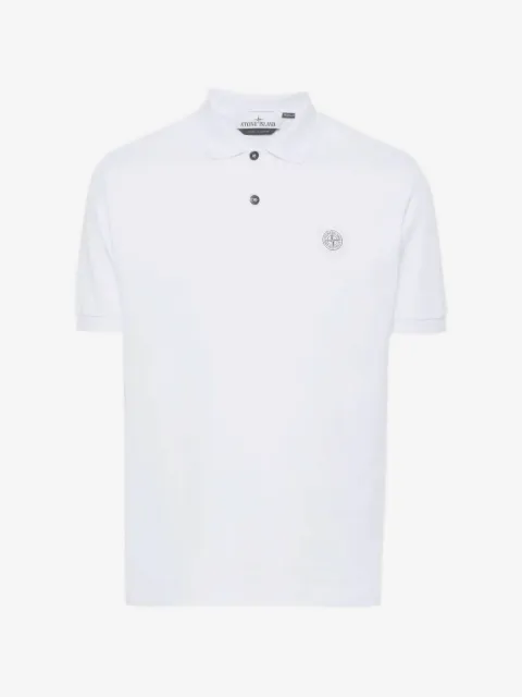 Stone Island playera tipo polo con parche del logo