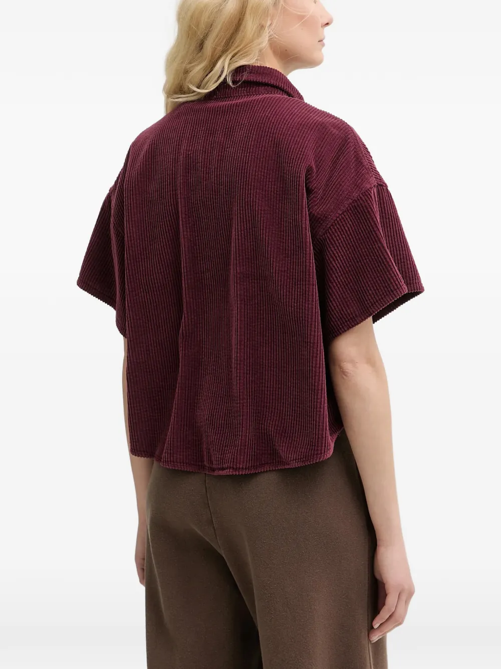 American Vintage Padow ribfluwelen cropped blouse Paars