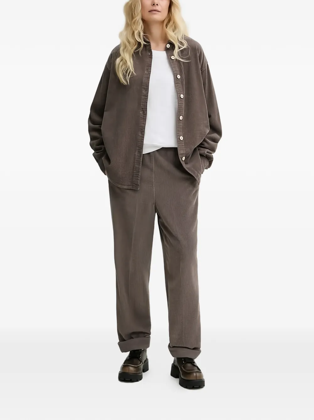 American Vintage Ribfluwelen broek Bruin