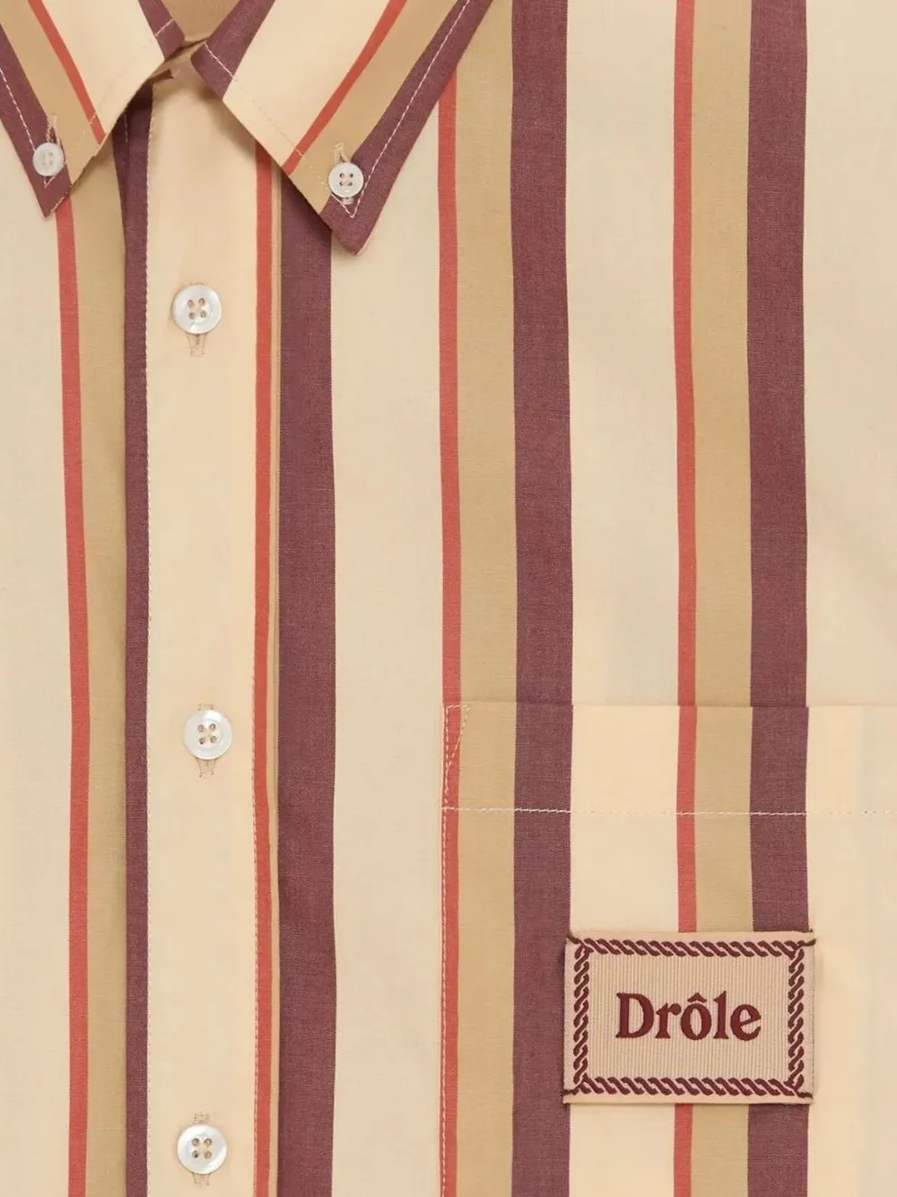 Drôle De Monsieur La Chemise Drôle Rayée gestreept overhemd Beige