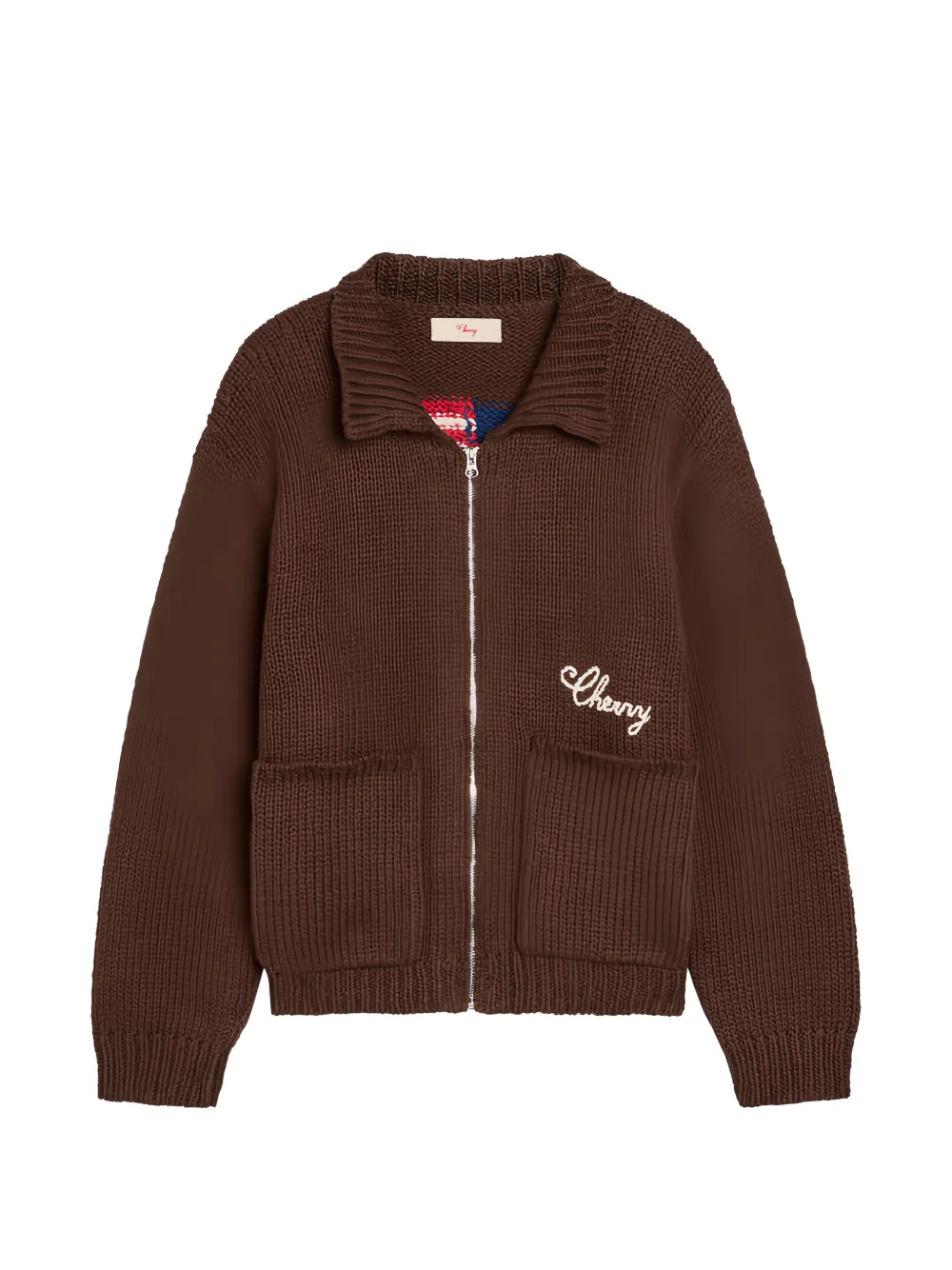 Cherry LA Cardigan con zip - Marrone