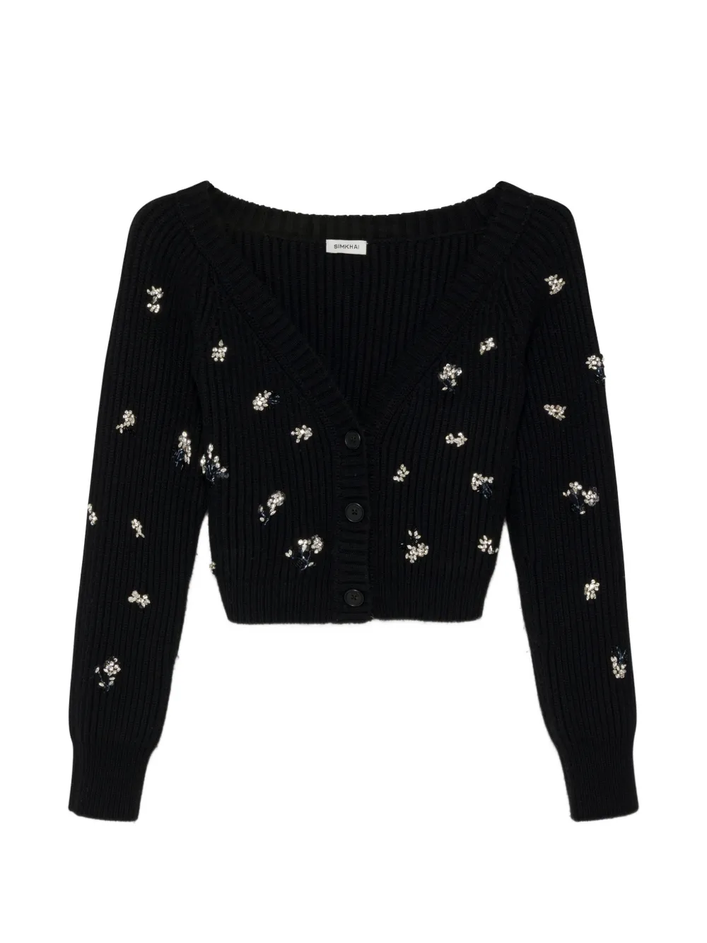 Simkhai floral-embellished cardigan - Schwarz