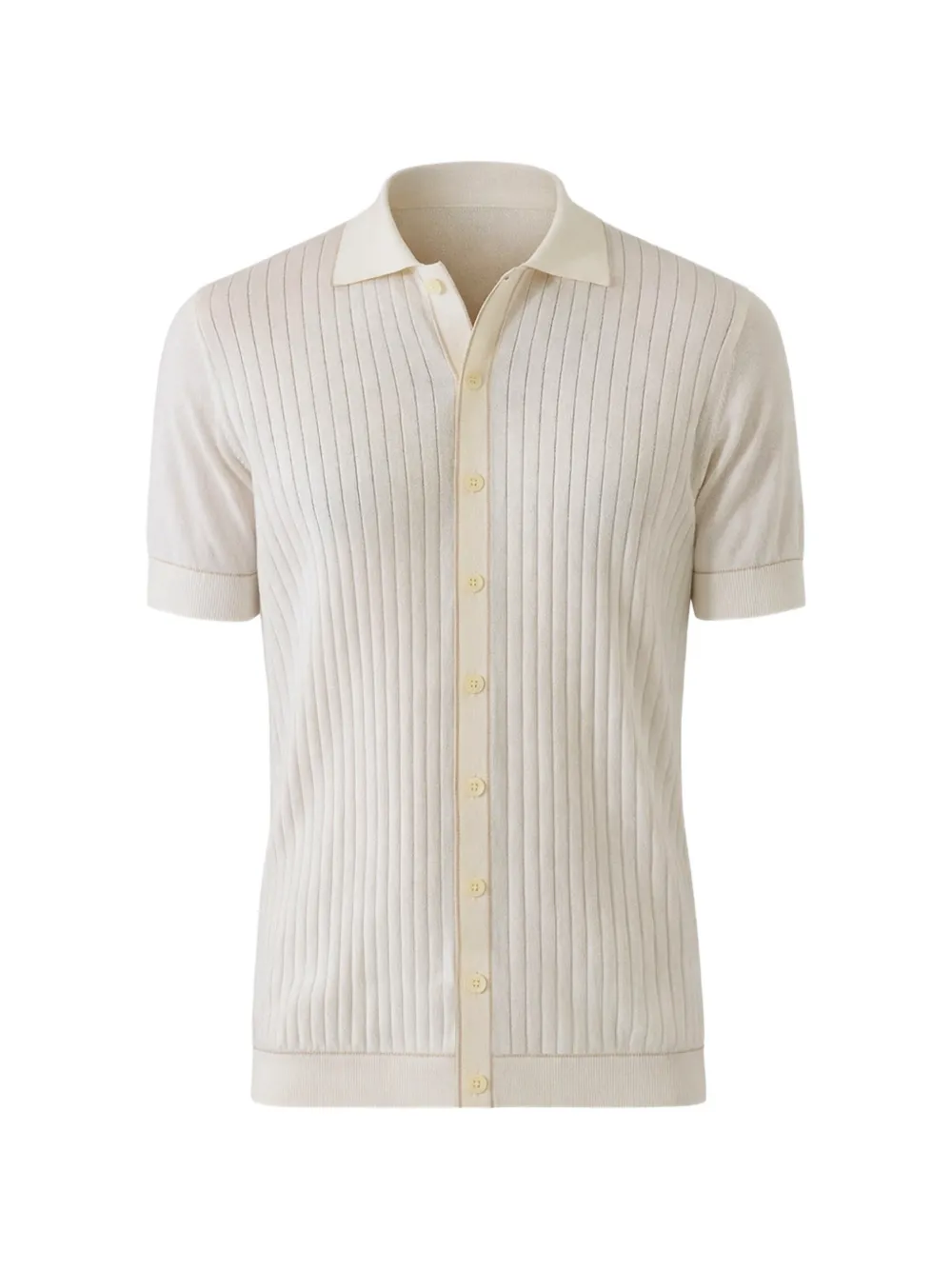 Patrick Assaraf Short-sleeve Knitted Shirt In Neutral