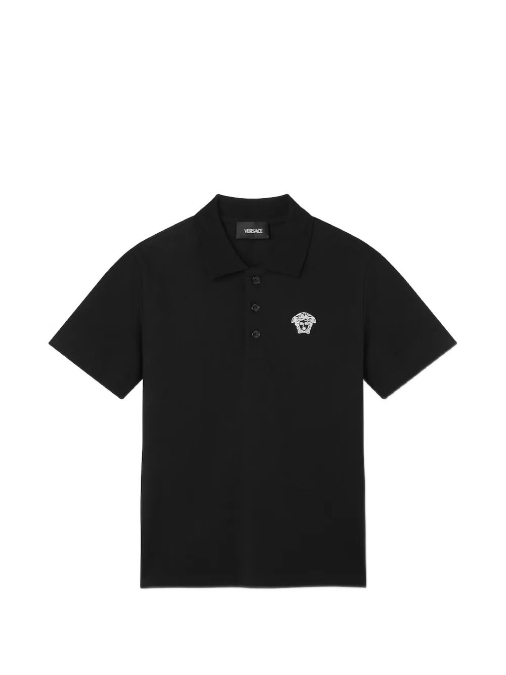 Versace Kids embroidered polo shirt - Nero