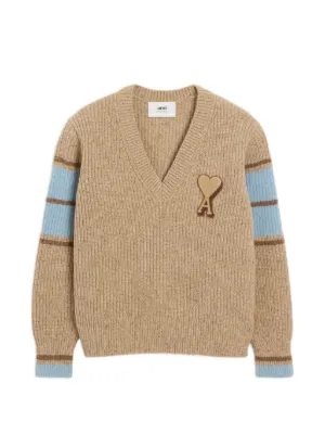 AMI Paris Vネック リブセーター | ニュートラル | FARFETCH JP