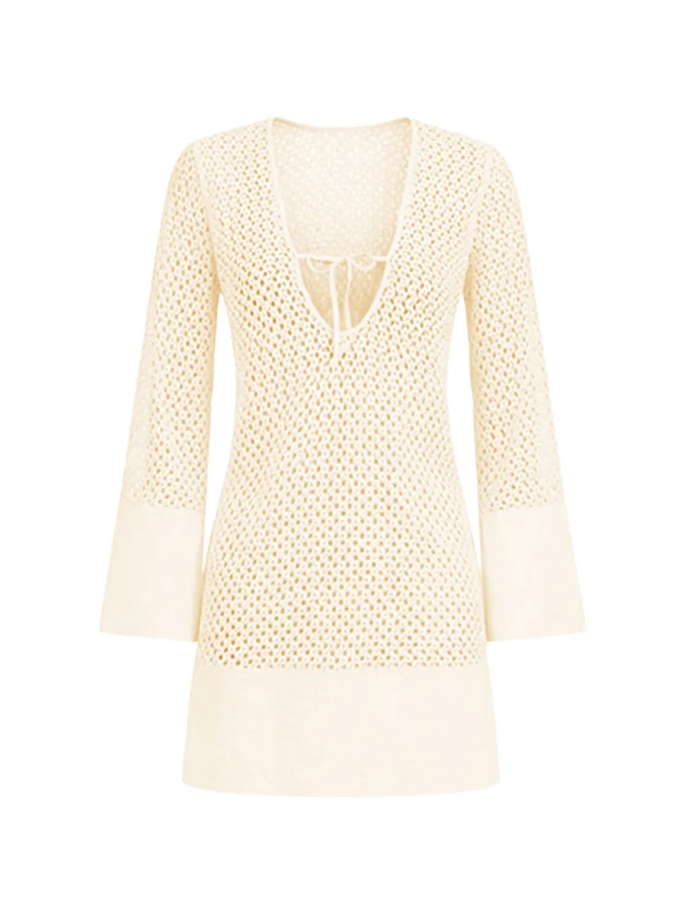 Seafolly bell sleeve beach dress - Toni neutri