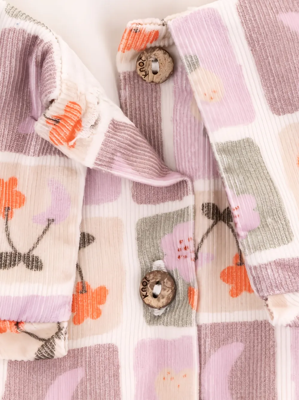  Knot Cellie Printed Corduroy Dress - Pink 