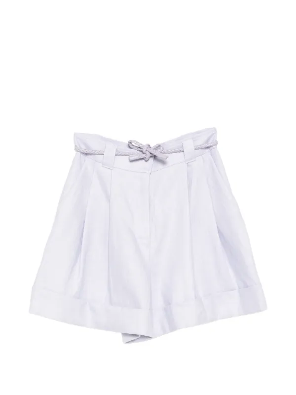 Zimmermann Luna Linen Tailored Shorts in Purple