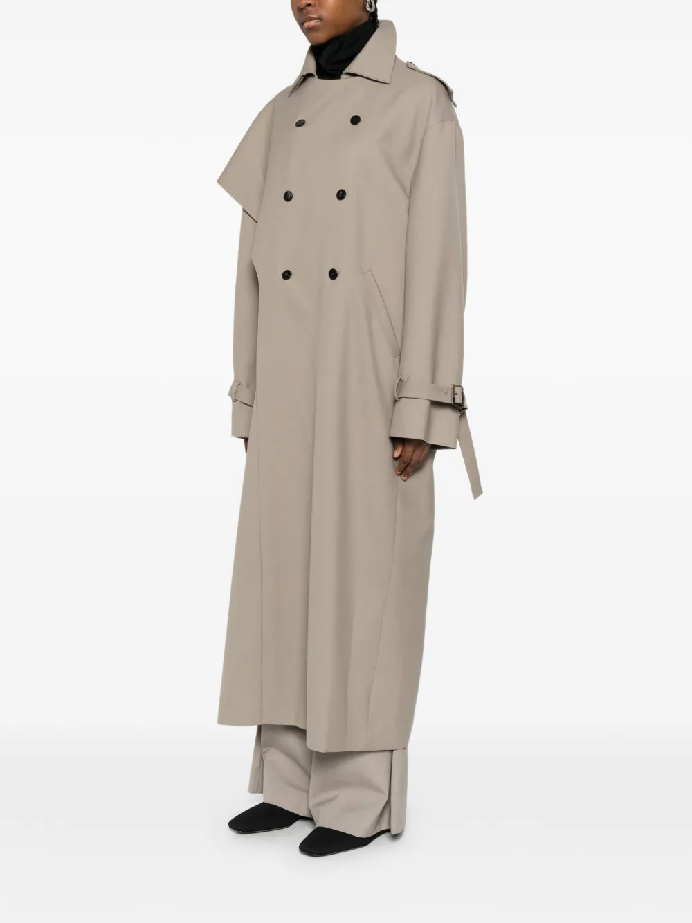  Viktoria Chan Larissa Oversized Double-breasted Wool Coat - Grey 