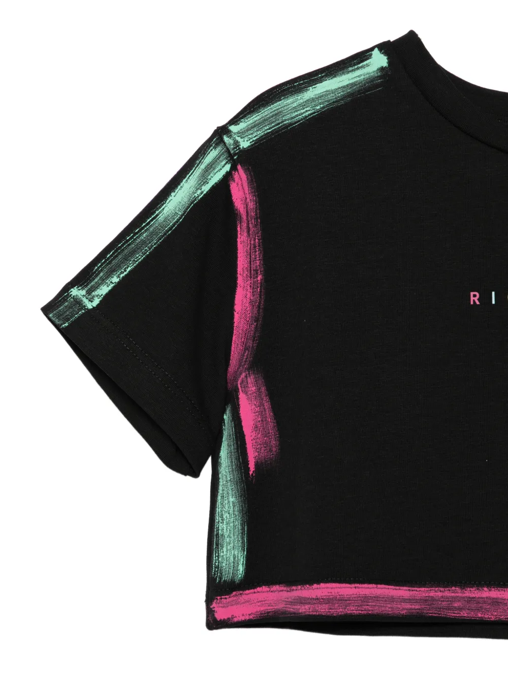 John Richmond Junior T-shirt met verfprint Zwart