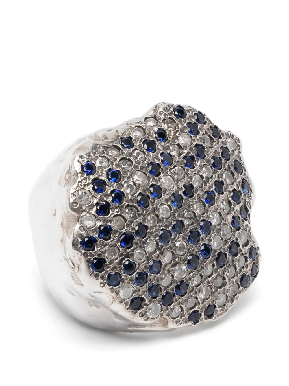 Rosa Maria Mona diamond sapphire ring - Argento
