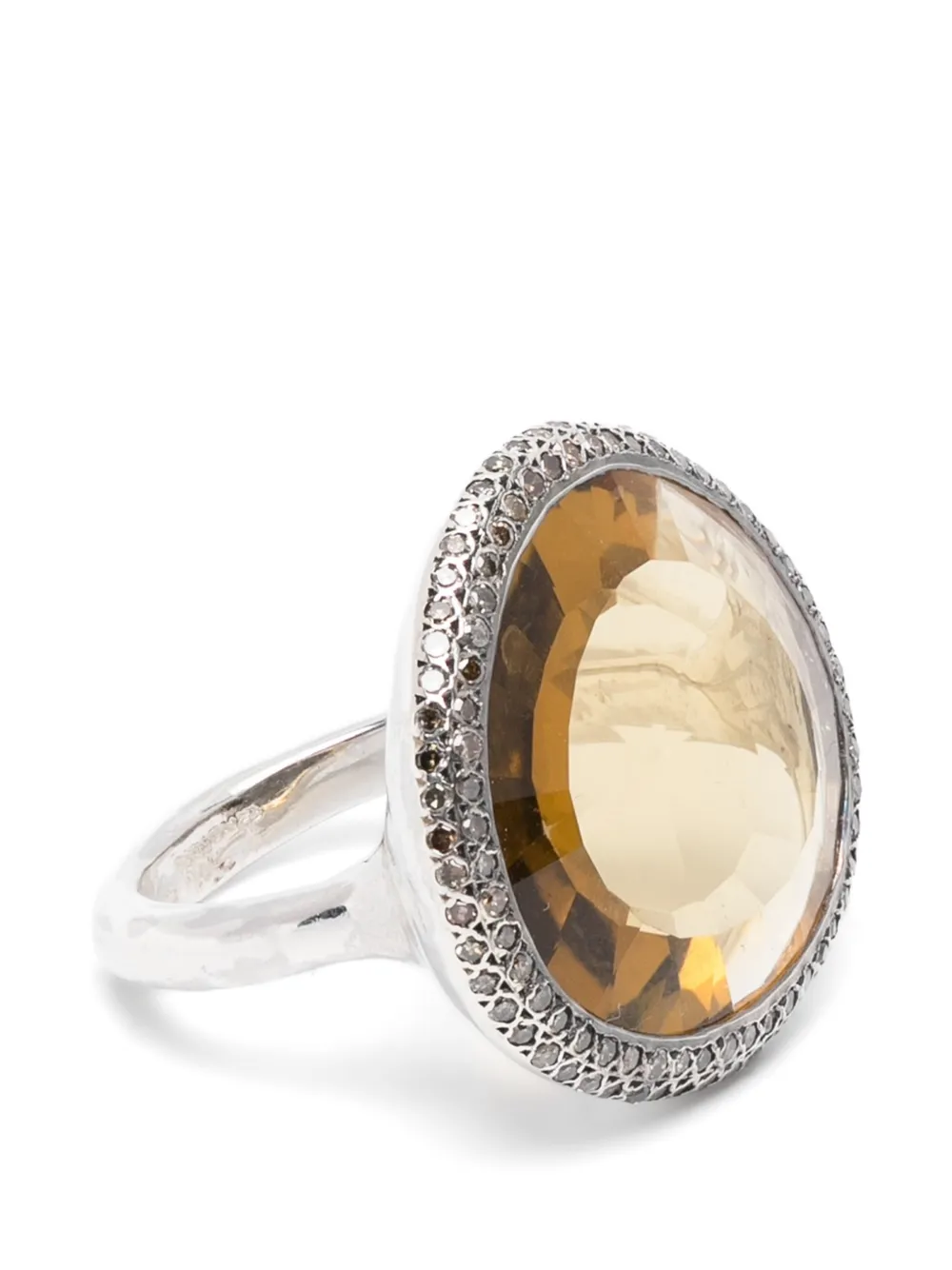 Rosa Maria Fidji diamond beer-quartz ring - Argento