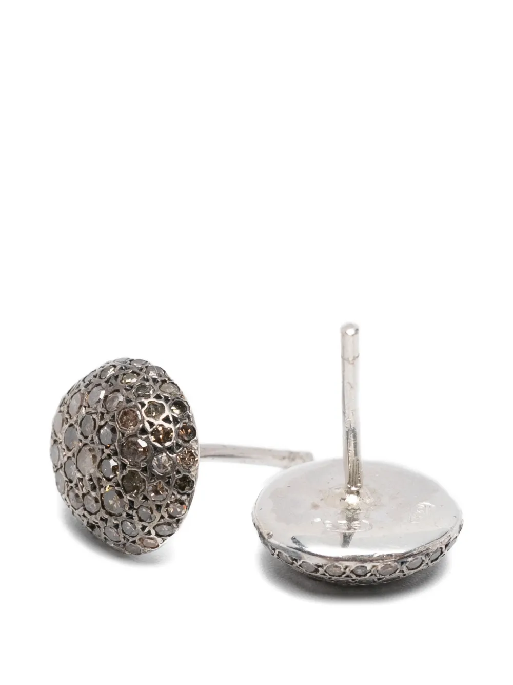  Rosa Maria Beenu Cognac-diamond Earrings - Silver 