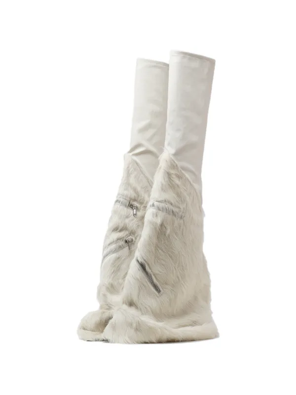 Rick Owens zip-fur Boots | Neutrals | FARFETCH