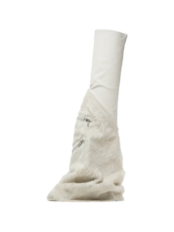 Rick Owens Zip-fur Boots in Neutrals