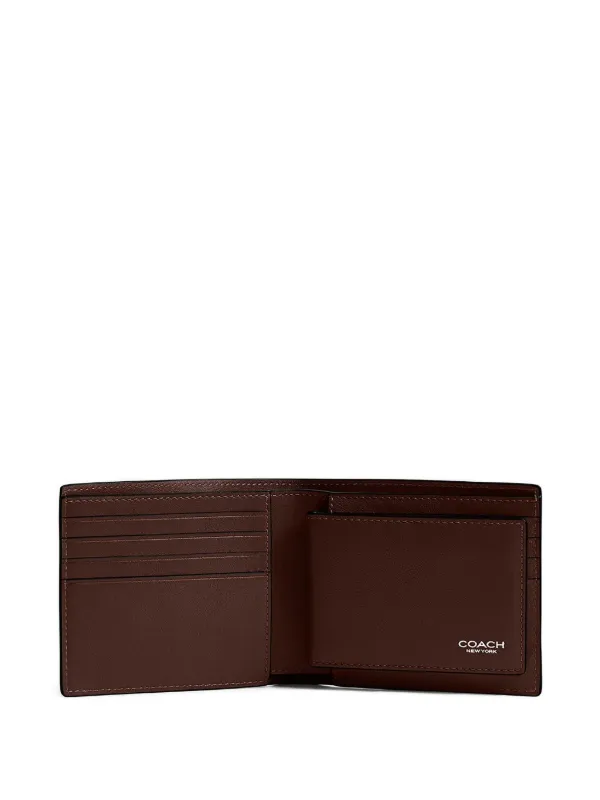 COACH ブラウンレザー 二つ折り財布 Coach スリム 二つ折り財布 | ブラウン | FARFETCH JP