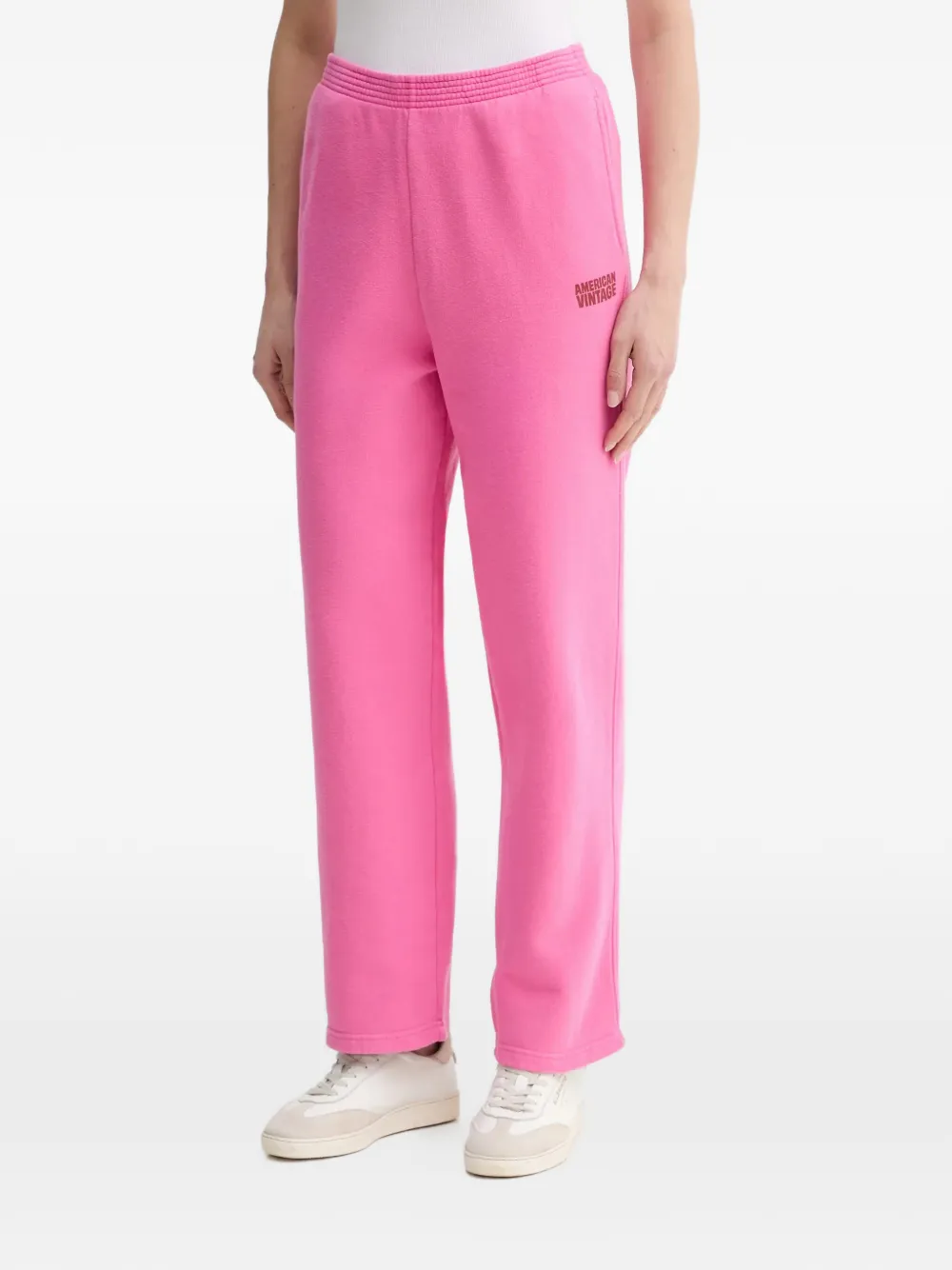 American Vintage Plizzy logo-print trousers - Rosa