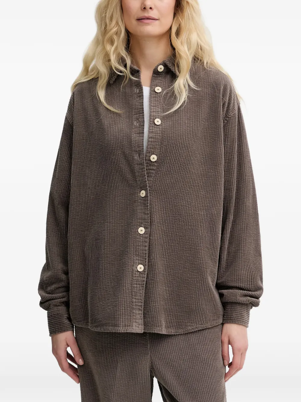 American Vintage corduroy buttoned shirt - Marrone