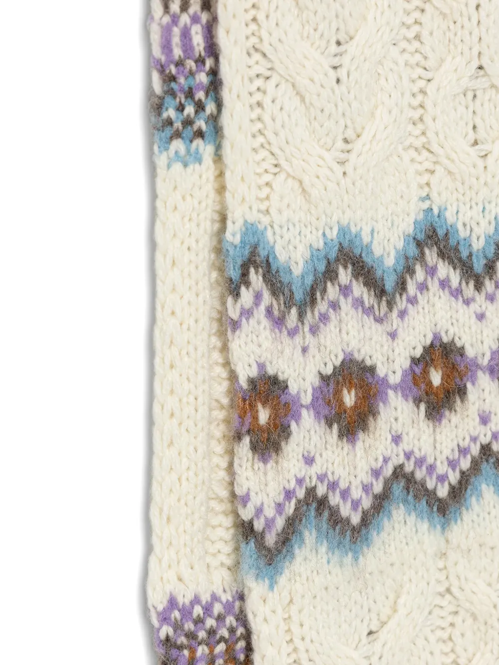  Coach Cable-knit Geometric Scarf - Neutrals 