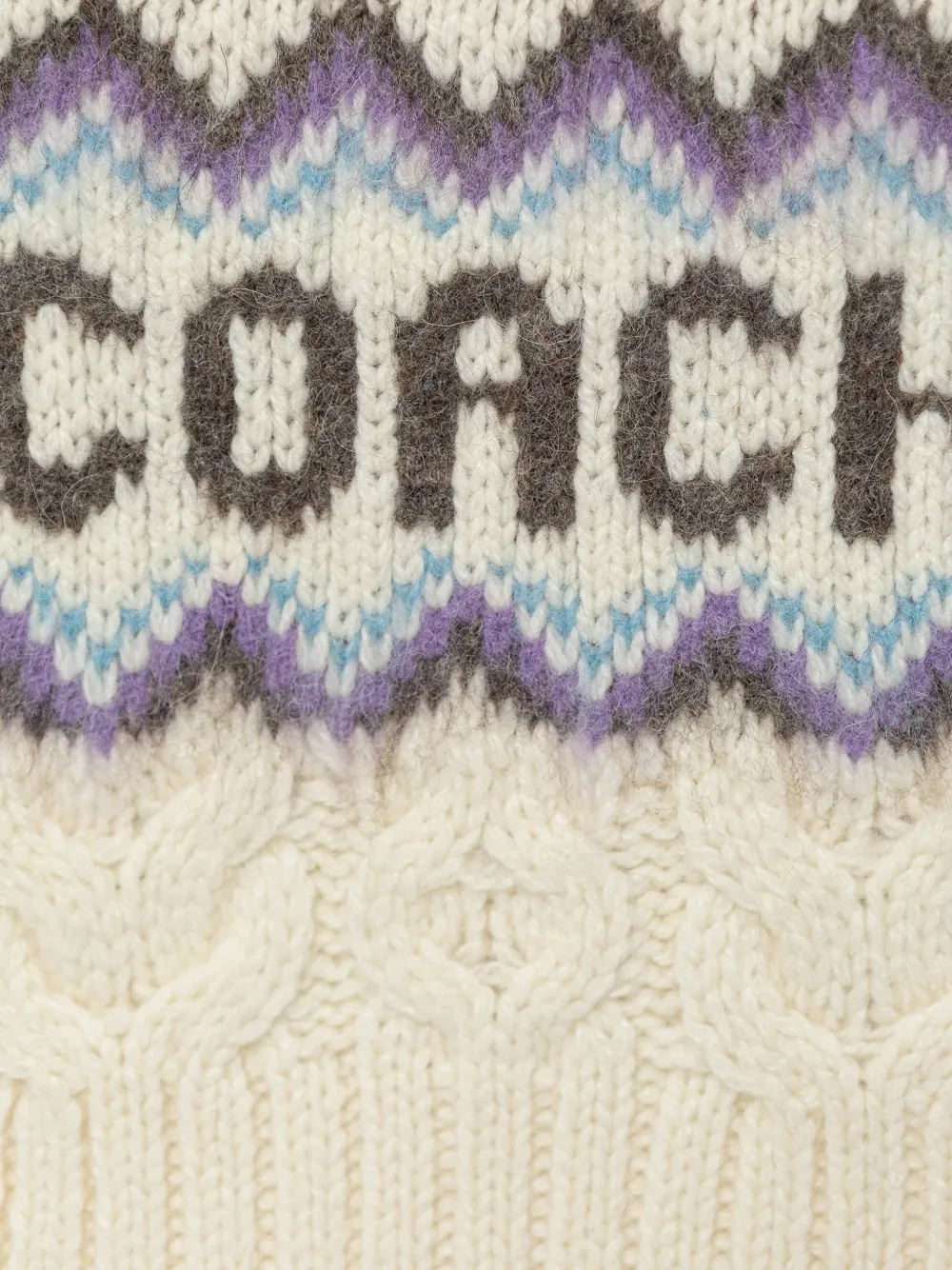  Coach Cable-knit Geometric Scarf - Neutrals 