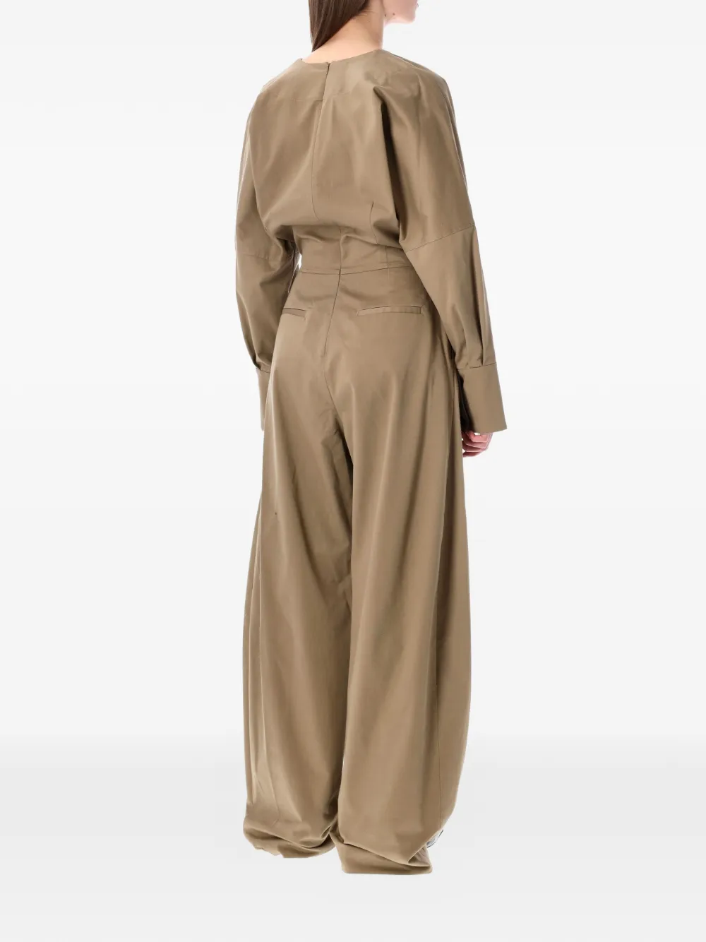  Thelatest Drew V-neck Jumpsuit - Neutrals 