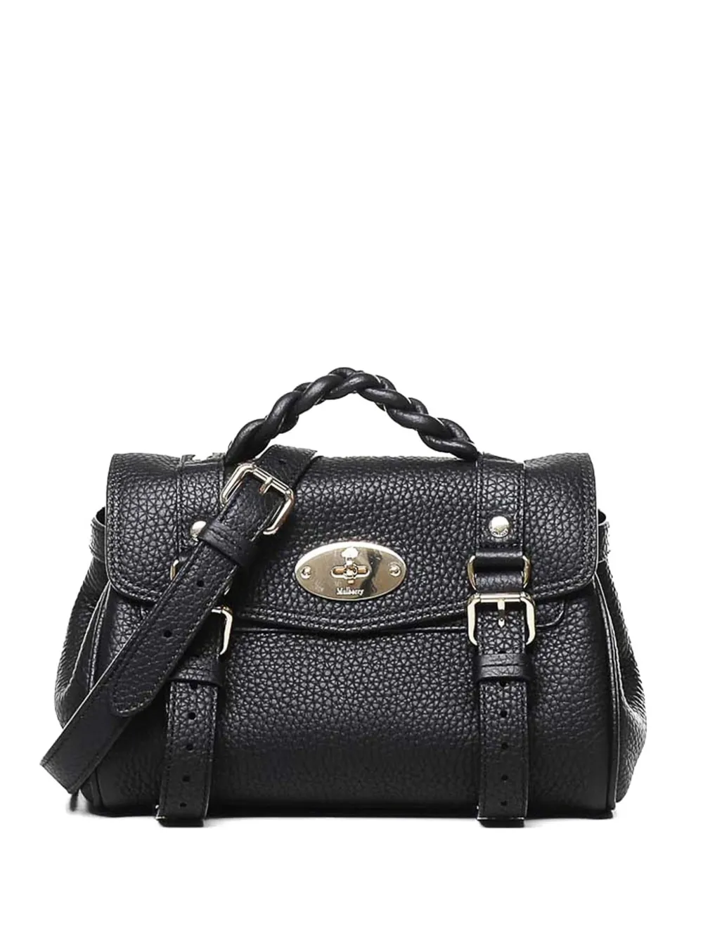 Mulberry mini Alexa braided-handle satchel - Nero