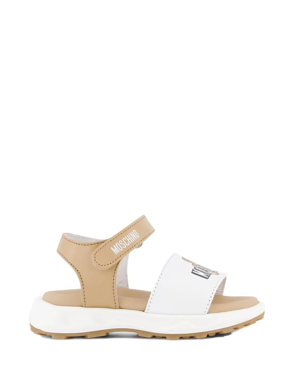 Moschino Kids Teddy sandalen met bandjes Wit