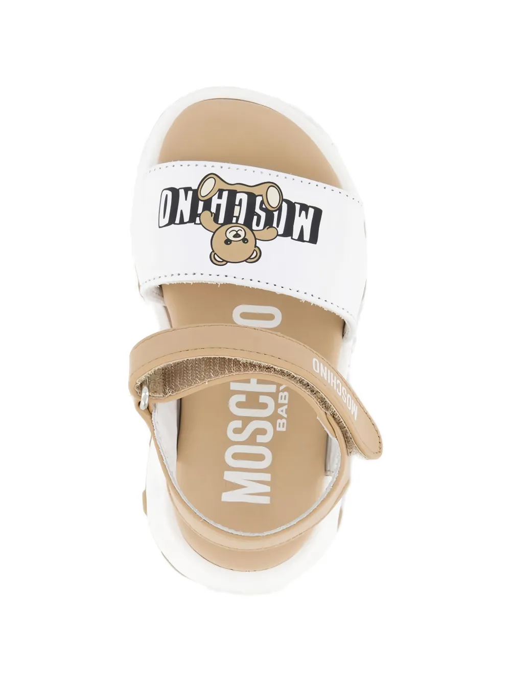 Moschino Kids Teddy sandalen met bandjes Wit
