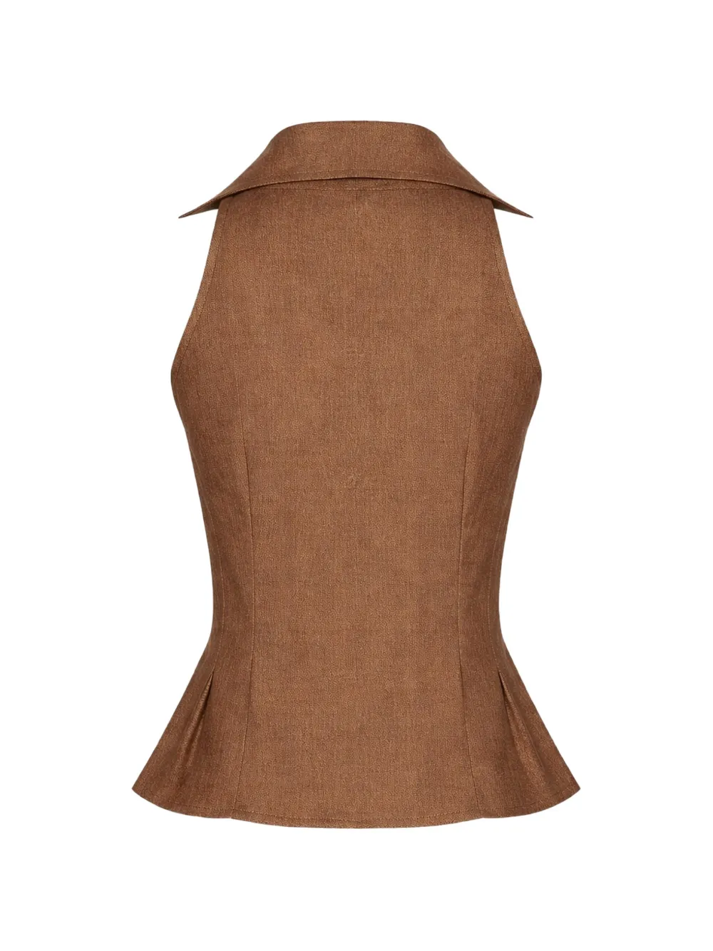  Hevron Sloan Collared Vest - Brown 