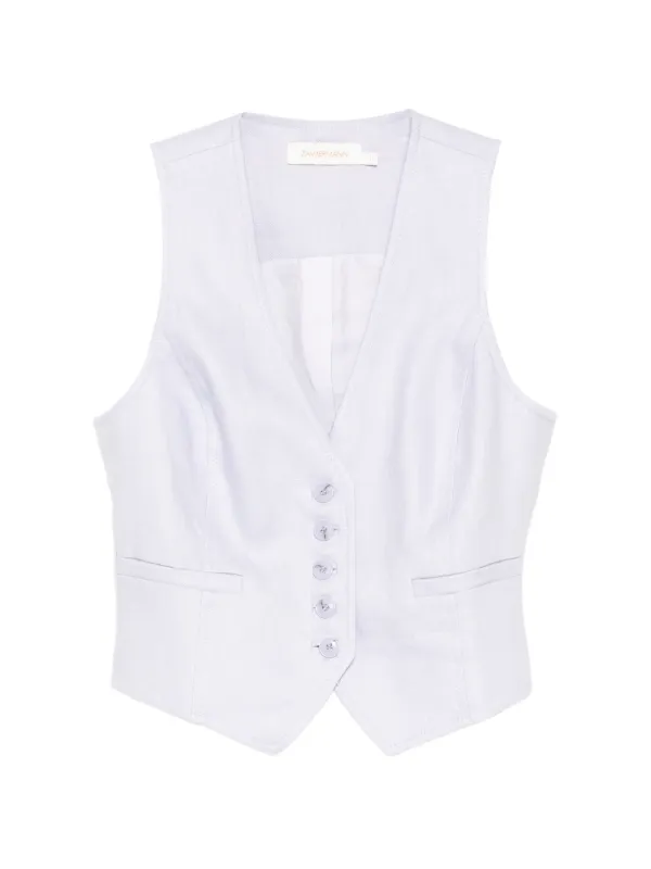 Zimmermann Luna Linen Waistcoat in Purple