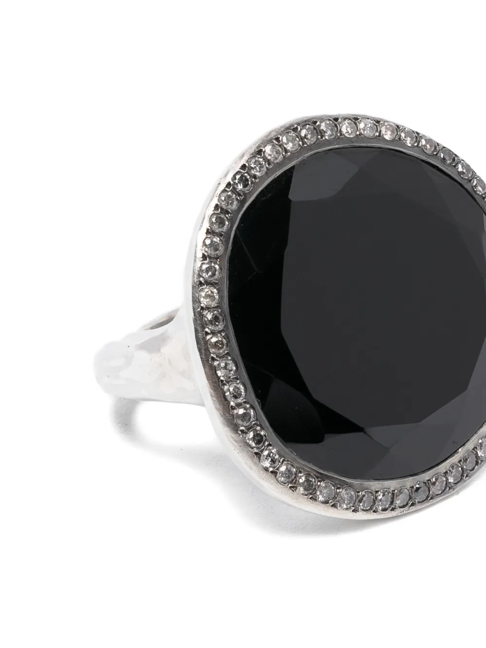  Rosa Maria Roberta Diamond Black Spinel Ring - Silver 