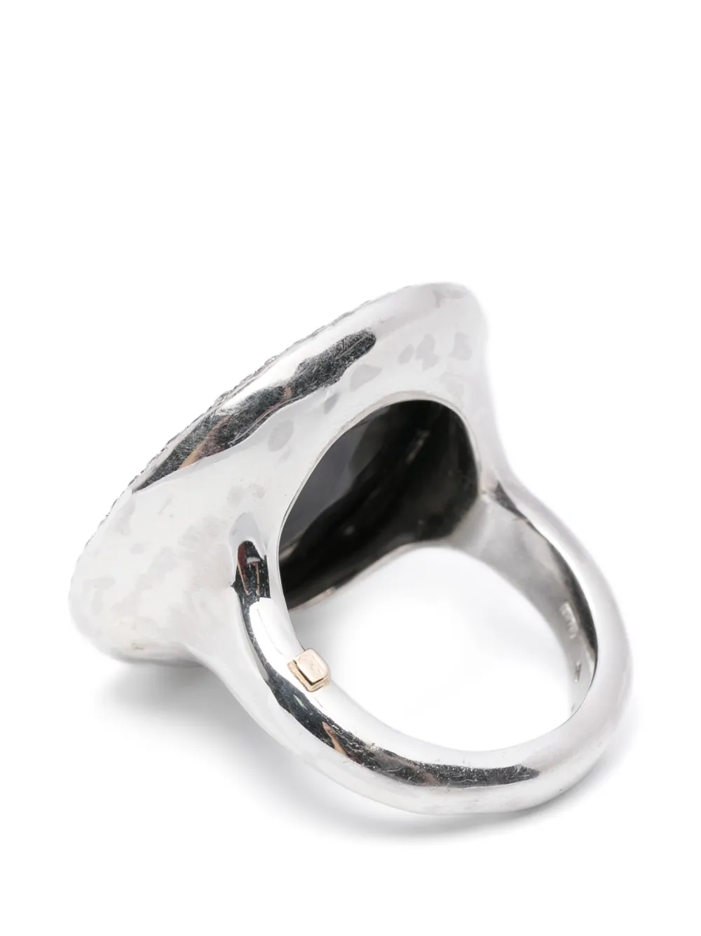  Rosa Maria Roberta Diamond Black Spinel Ring - Silver 