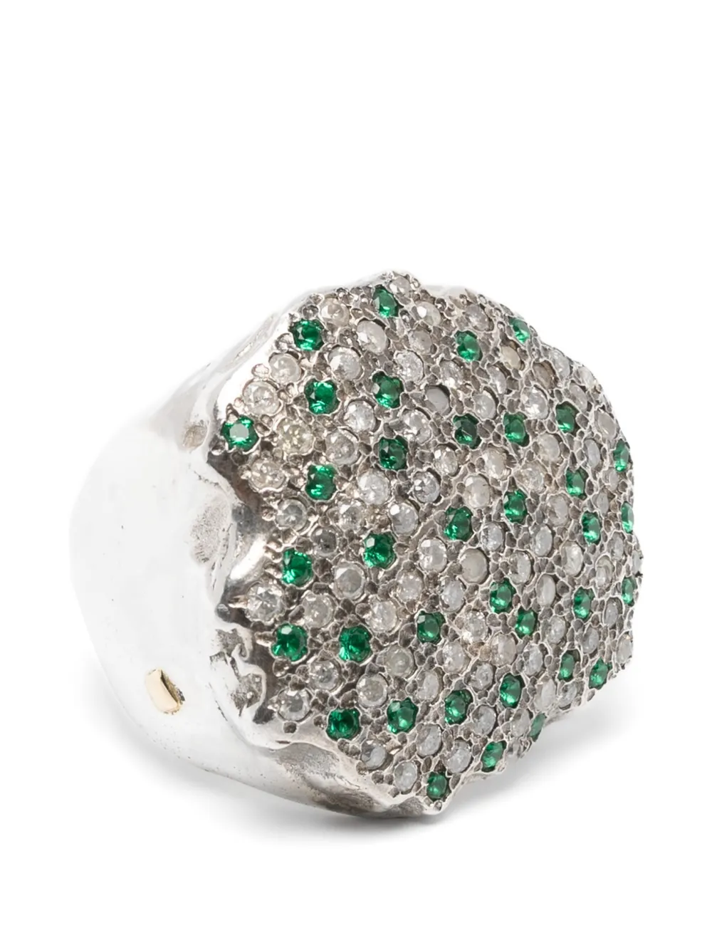Rosa Maria Mona emerald diamond ring - Argento