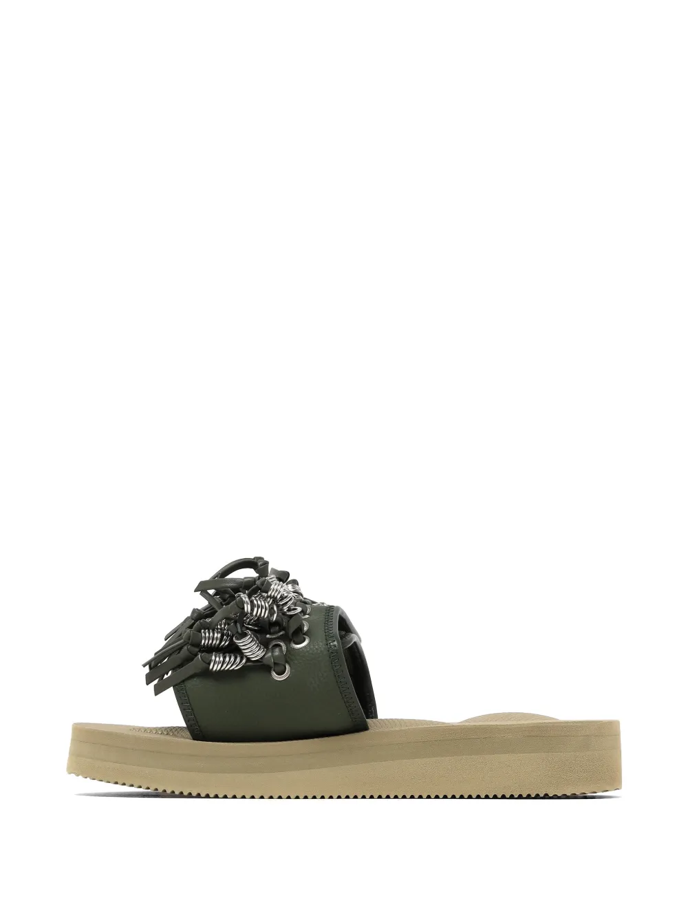 Toga x Suicoke slippers met plateauzool en kwastje Groen