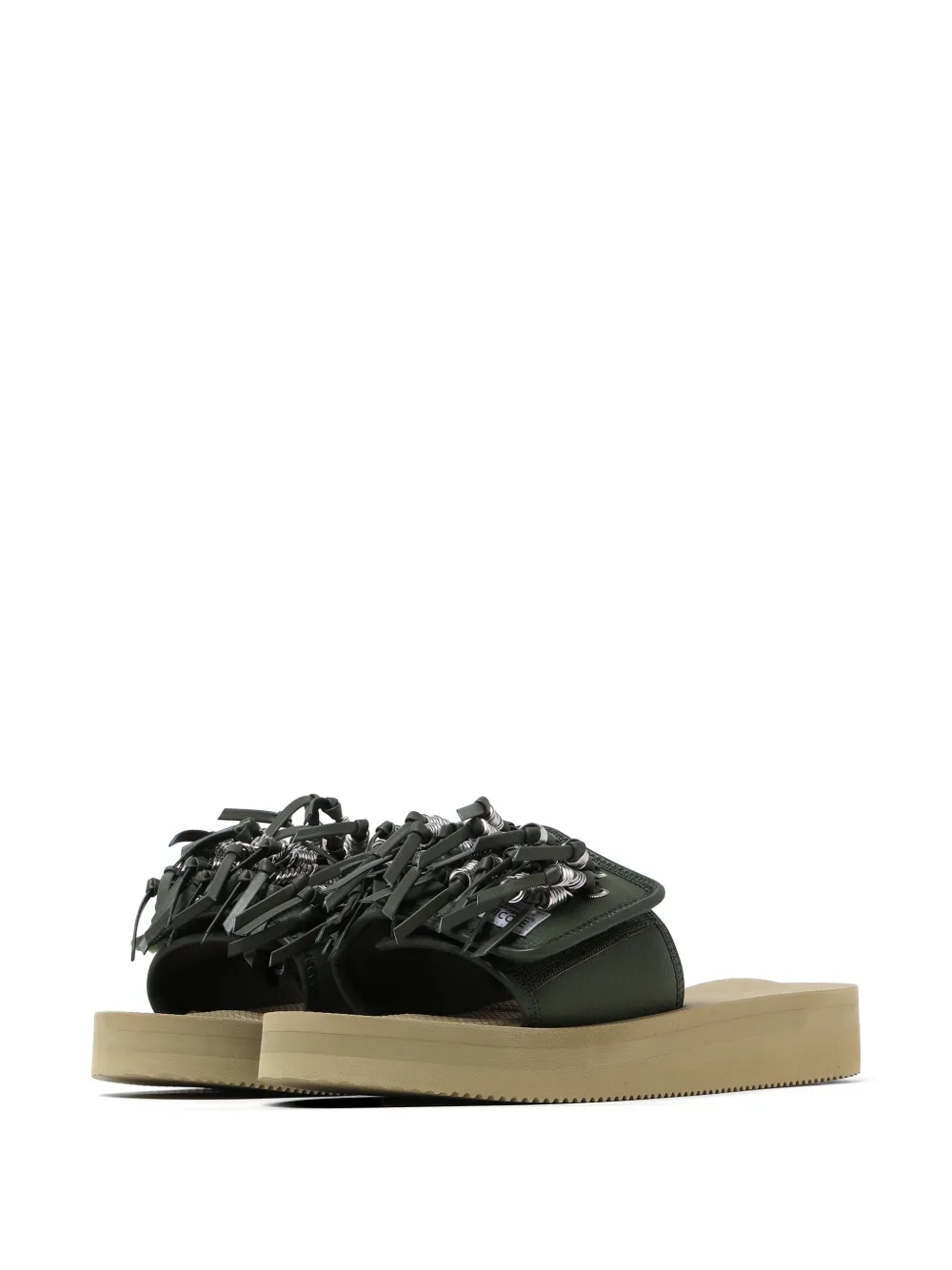 Toga x Suicoke slippers met plateauzool en kwastje Groen