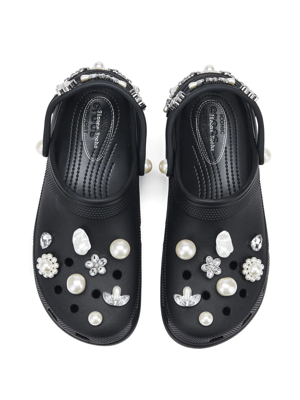 Crocs x Simone Rocha muiltjes met bloemendetail Zwart